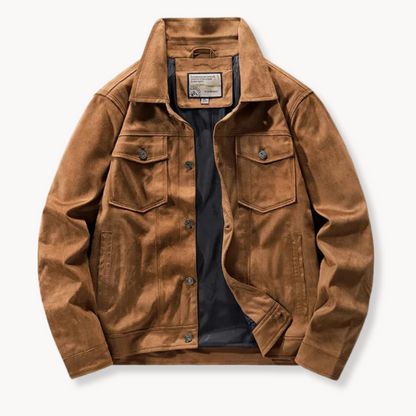 Lorenzo Men's Suede Trucker Jacket - VibreMode