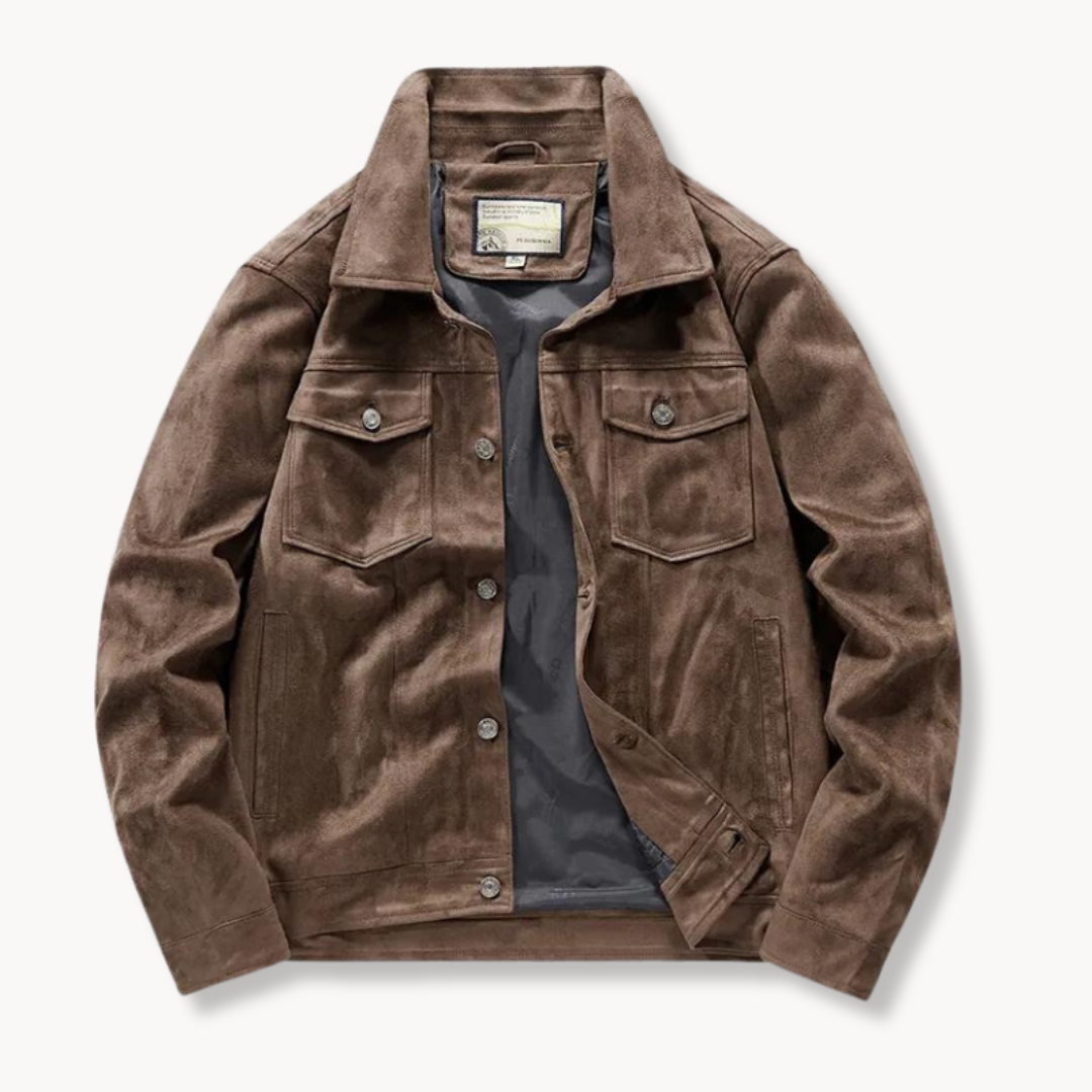 Lorenzo Men's Suede Trucker Jacket