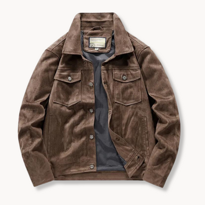 Lorenzo Men's Suede Trucker Jacket