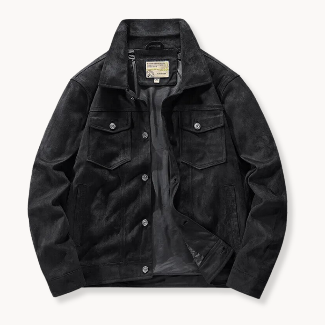 Lorenzo Men's Suede Trucker Jacket