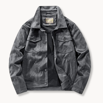 Lorenzo Men's Suede Trucker Jacket