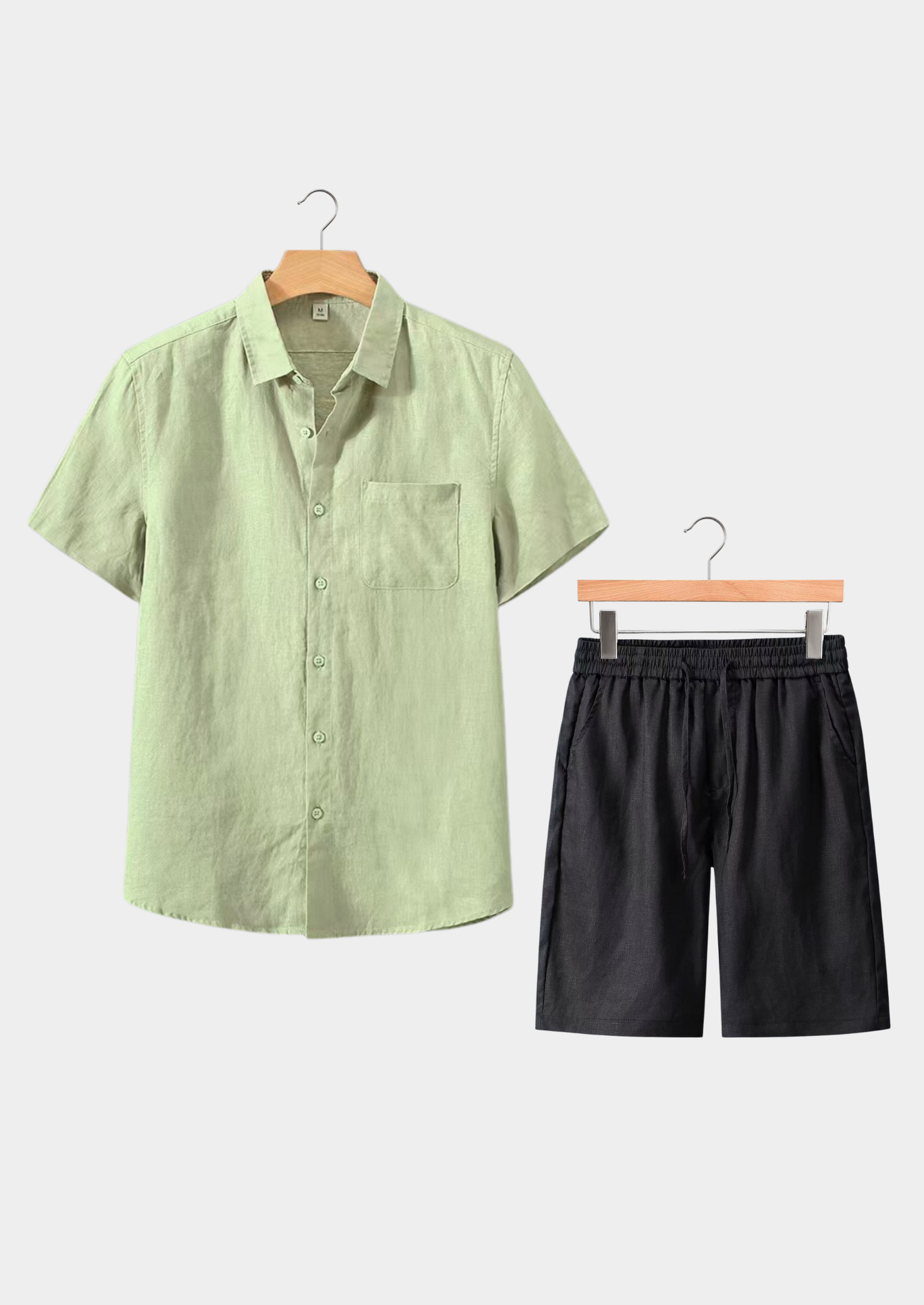 Men's Linen Shirt And Shorts Set - VibreMode