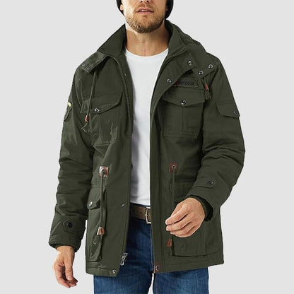 Men's Winter Parka Jacket Fleece Lined Waterproof Black
