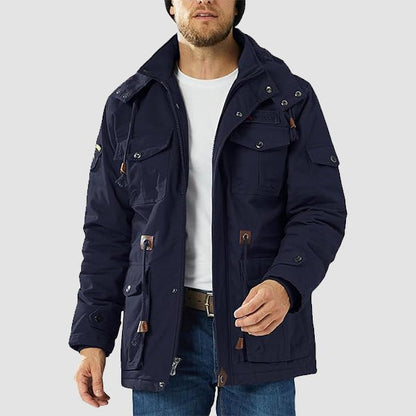 Men's Winter Parka Jacket Fleece Lined Waterproof Black