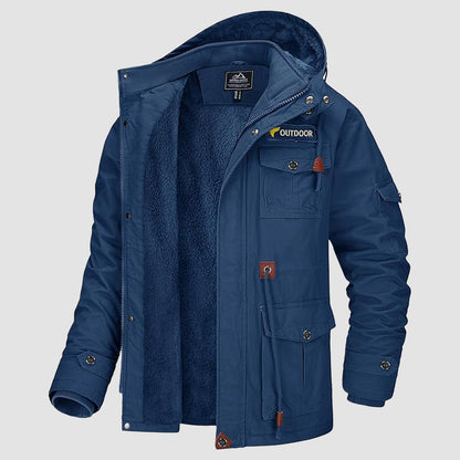 Men's Winter Parka Jacket Fleece Lined Waterproof Black