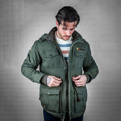 Men's Winter Parka Jacket Fleece Lined Waterproof Black