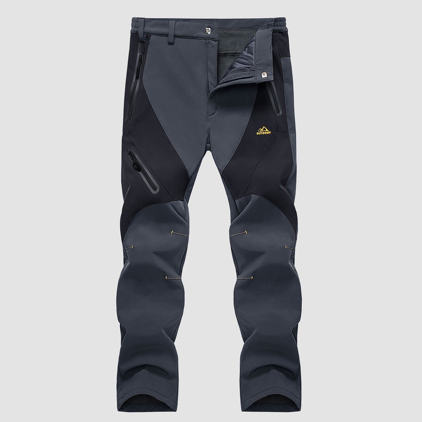 Men's Insulated Snow Pants Waterproof Fleece-Lined Black