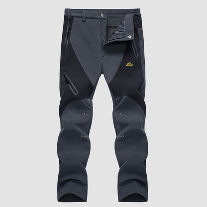Men's Insulated Snow Pants Waterproof Fleece-Lined Black