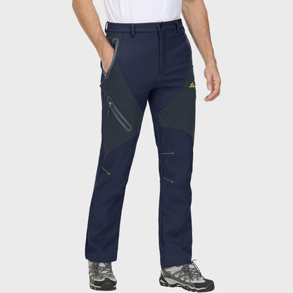 Men's Insulated Snow Pants Waterproof Fleece-Lined Black