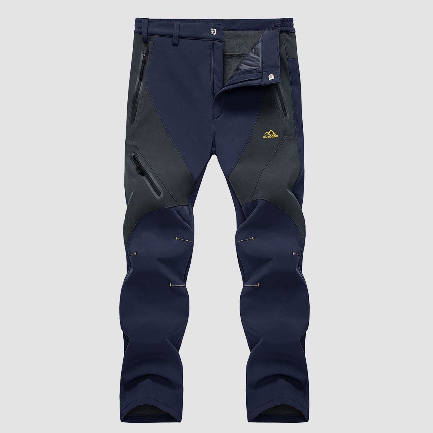Men's Insulated Snow Pants Waterproof Fleece-Lined Black