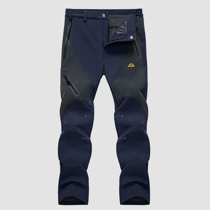 Men's Insulated Snow Pants Waterproof Fleece-Lined Black