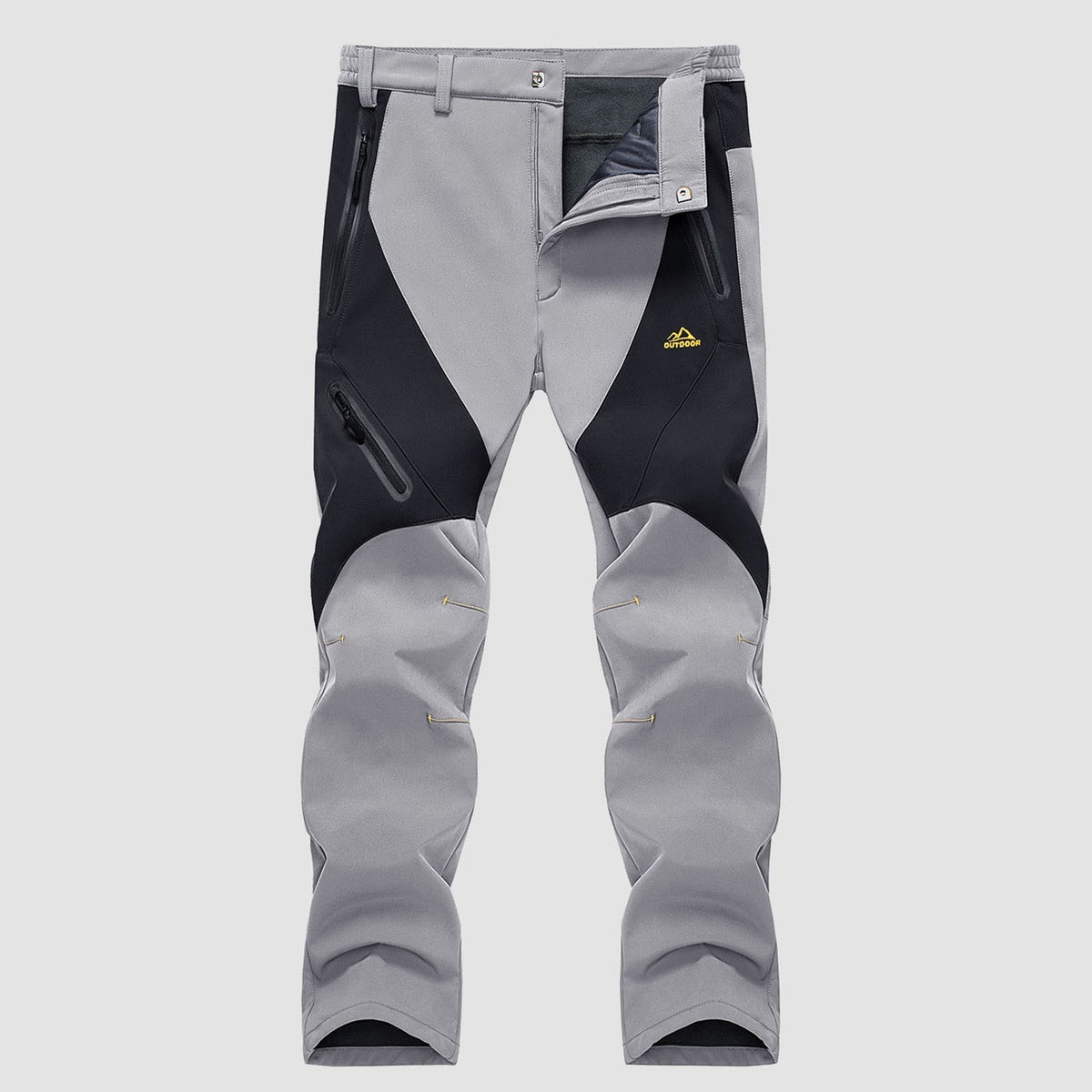 Men's Insulated Snow Pants Waterproof Fleece-Lined Black