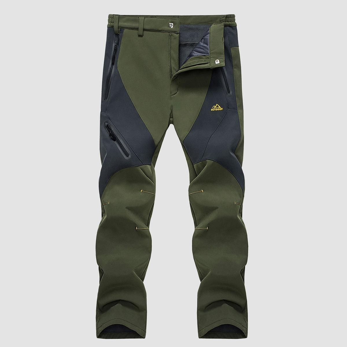 Men's Insulated Snow Pants Waterproof Fleece-Lined Black