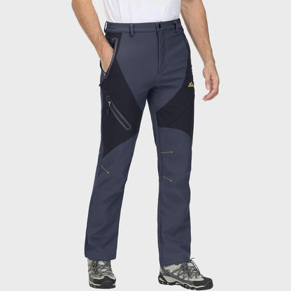 Men's Insulated Snow Pants Waterproof Fleece-Lined Black