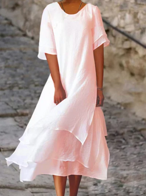 Image of Michaela | Women's Short Sleeve A-Line Midi Dress