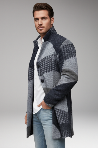 Men's Button Coat Mid-Length