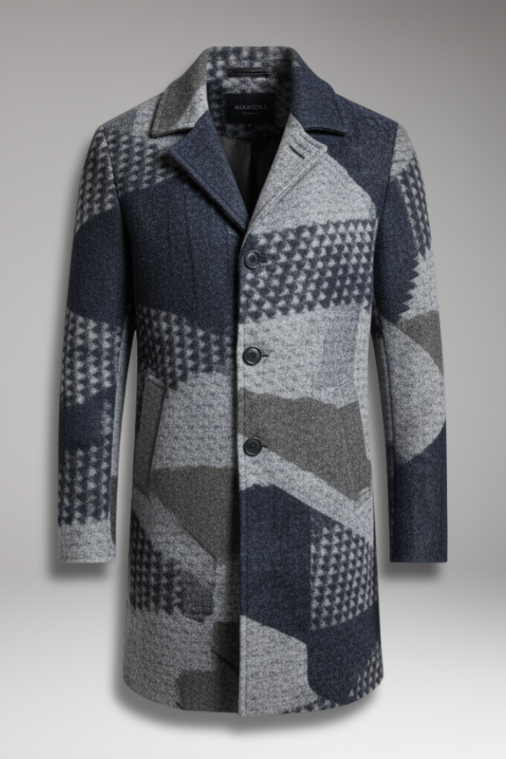 Men's Button Coat Mid-Length - VibreMode
