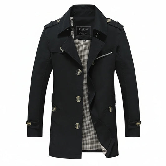 Men's Mid-Length Trench Coat - VibreMode