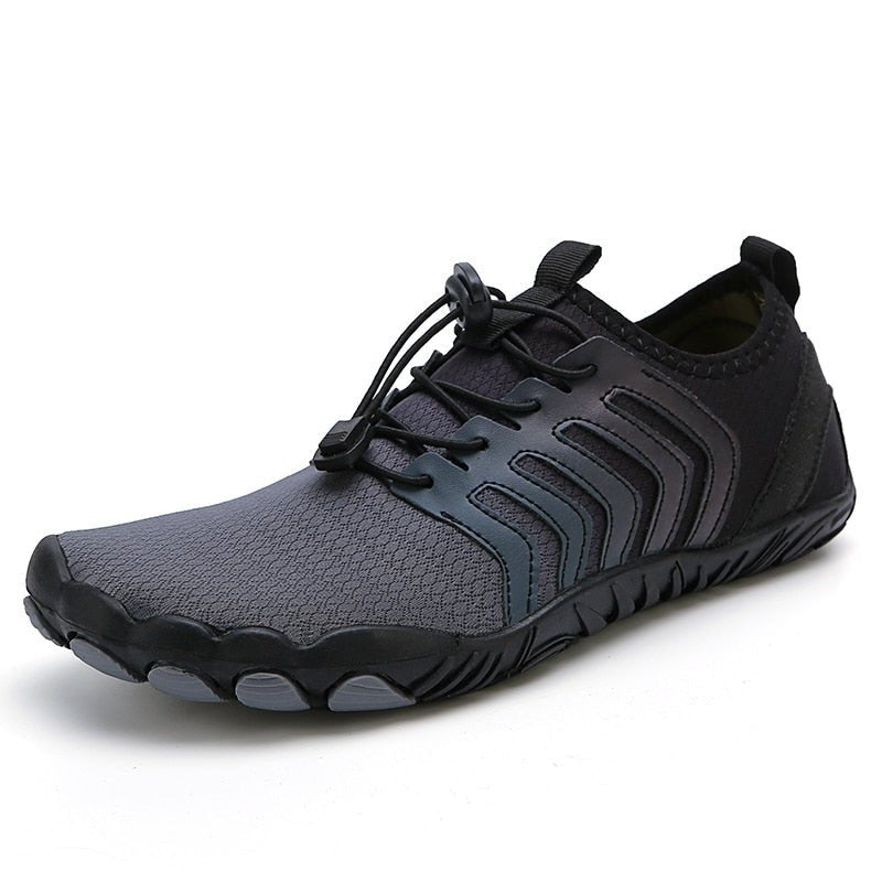 Dark Grey Waterproof Grip Running Shoes - VibreMode