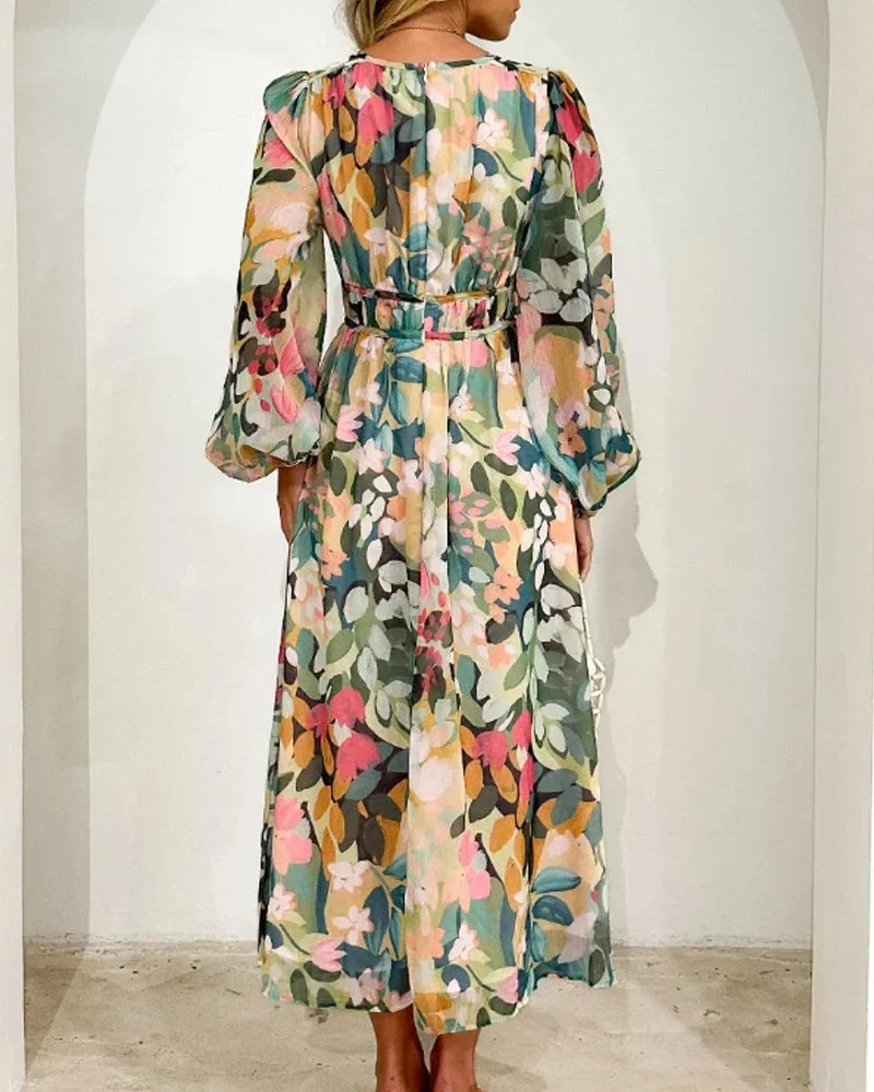 Beautiful Floral Long Sleeve Maxi Dress