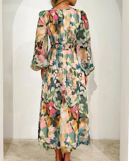 Beautiful Floral Long Sleeve Maxi Dress