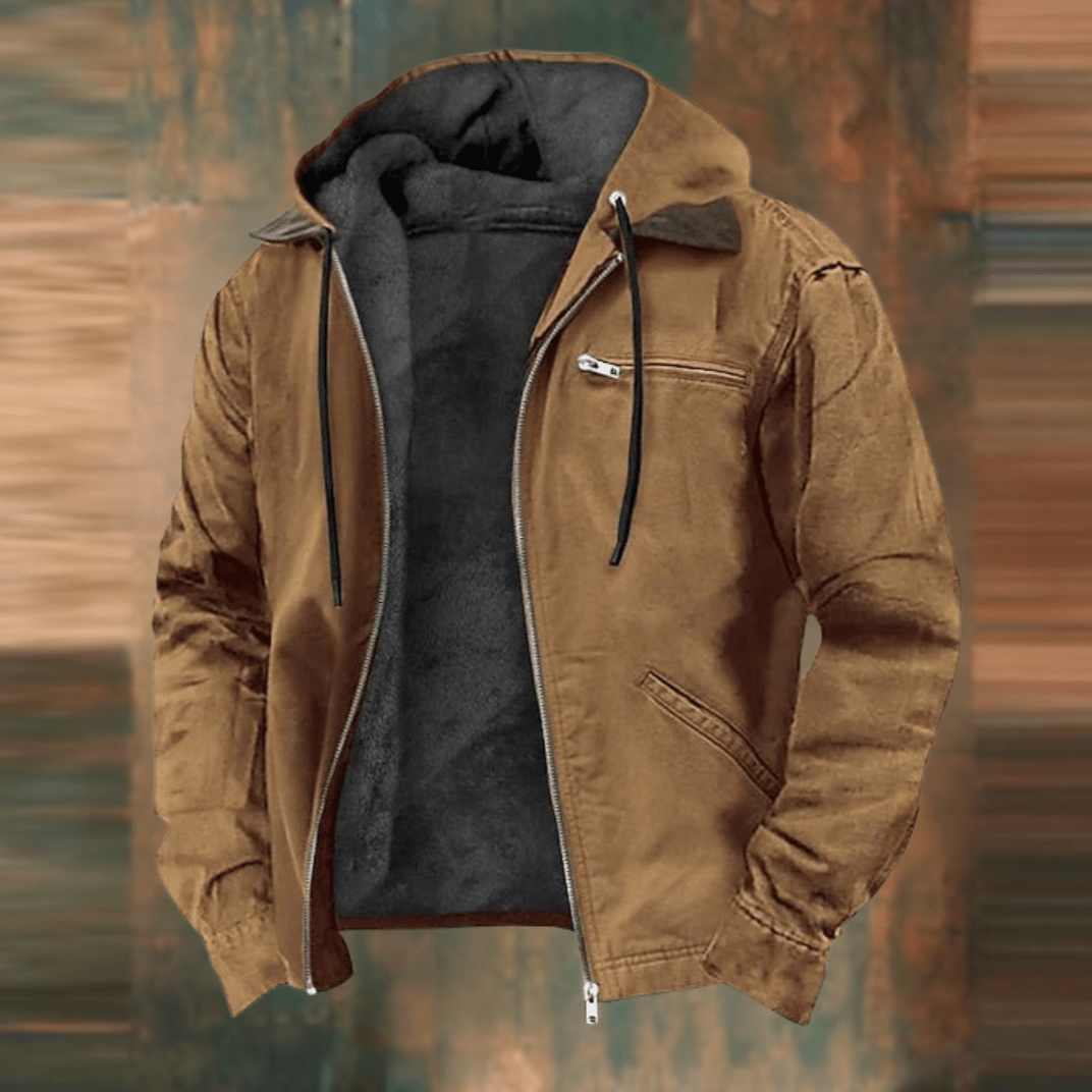 Men's Bomber Jacket Warm Lined Zip Pockets - VibreMode