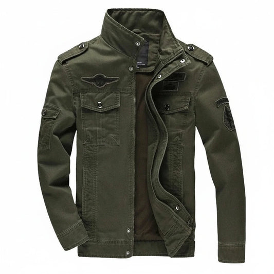 Men's Military Stand Collar Cotton Jacket - VibreMode