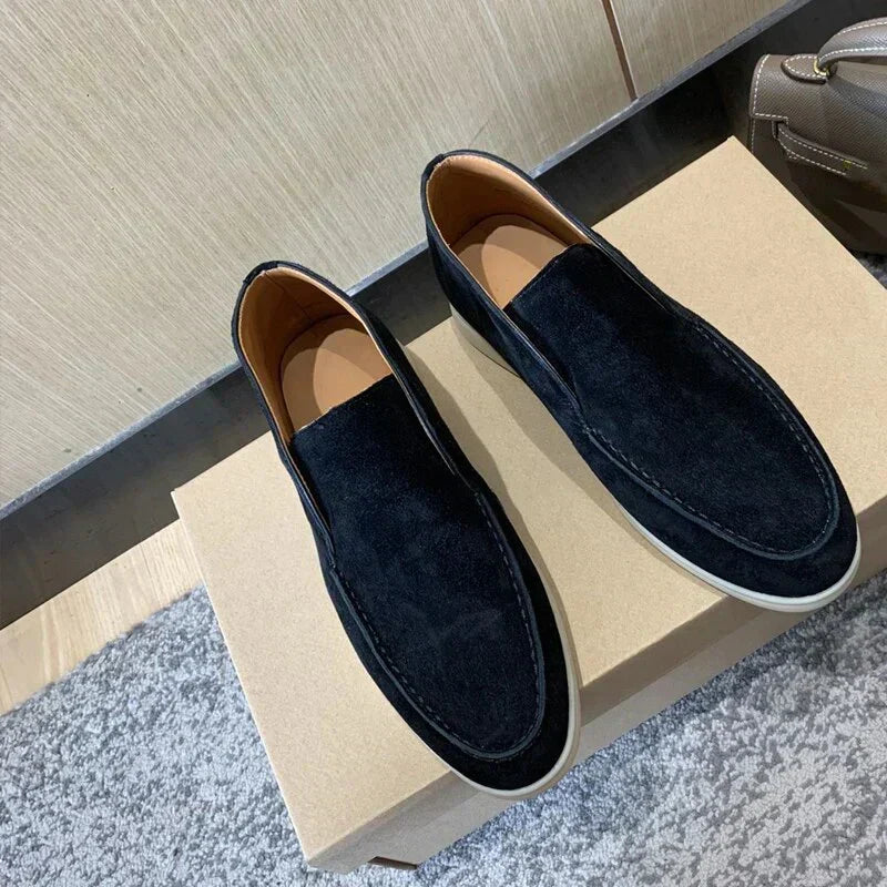 Men's Leather Loafers Slip On Brown - VibreMode