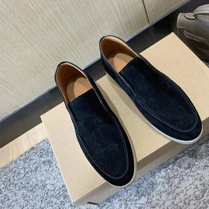 Men's Leather Loafers Slip On Brown - VibreMode