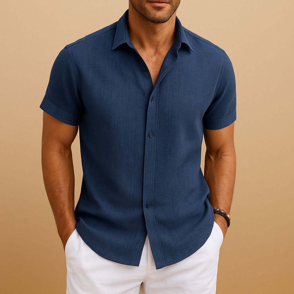 Classic Relaxed Fit Mens Button Shirt - VibreMode