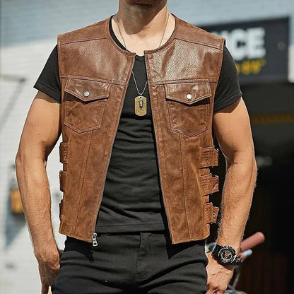 Men's Leather Vest
