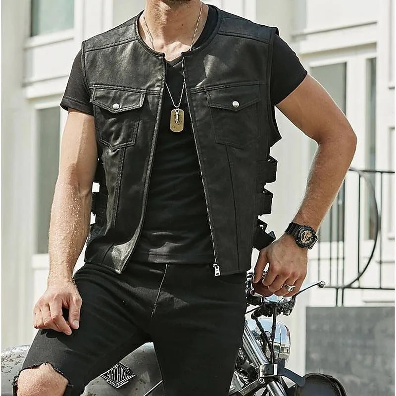 Men's Leather Vest - VibreMode