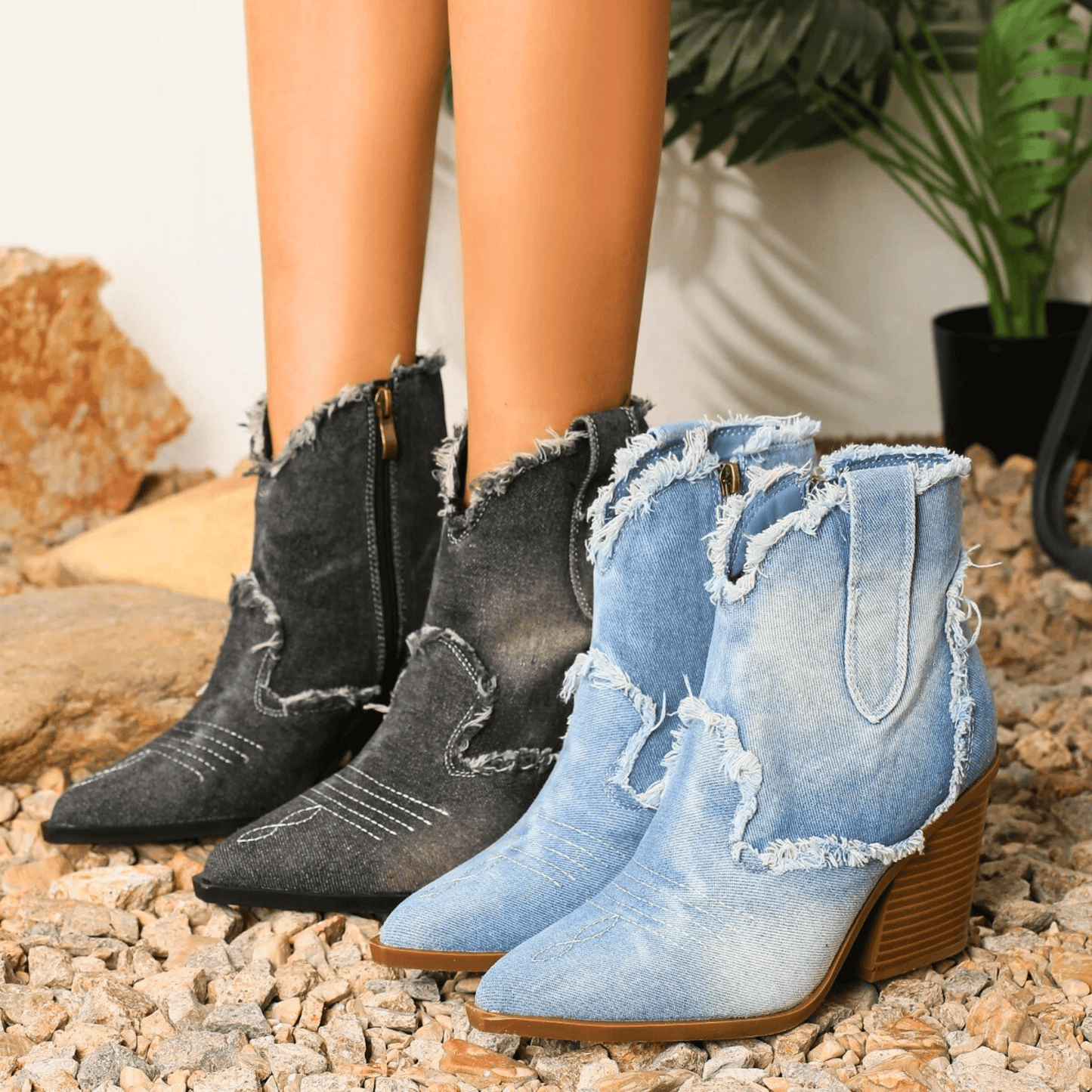 Women's Boots Exposed Edge Detailing