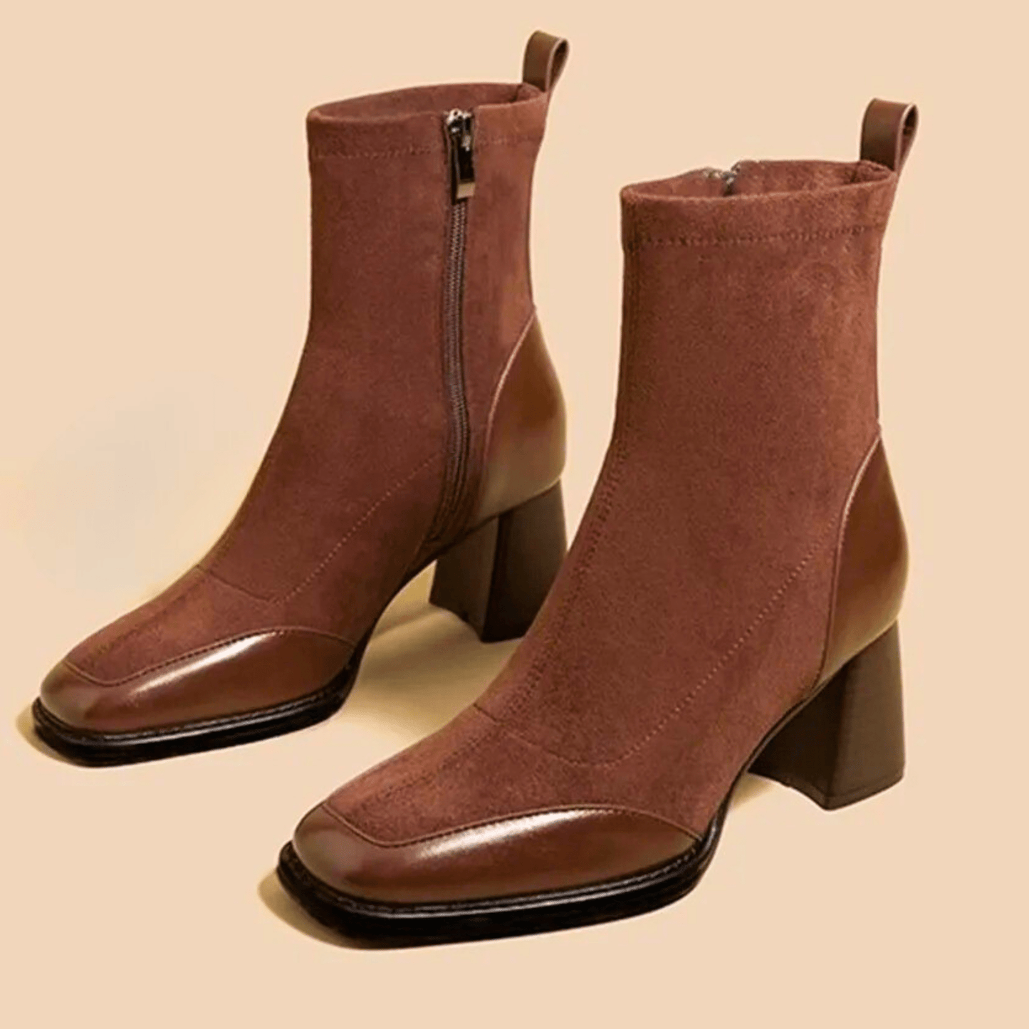 Low Heel Women's Ankle Boots - VibreMode