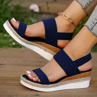 Comfortable Women's Wedge Sandals Adjustable Strap Walking Shoes