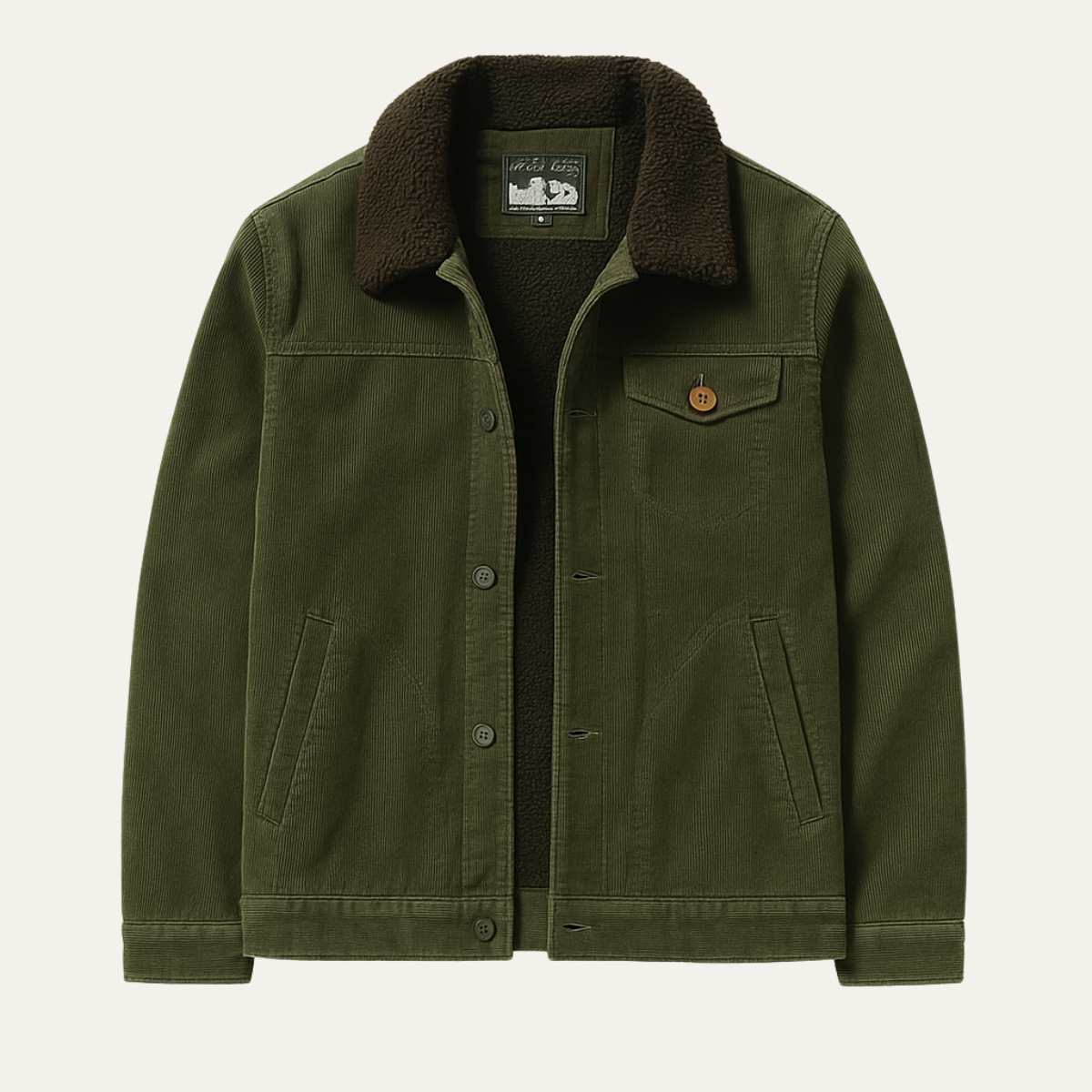 Monferrato Men's Corduroy Winter Jacket Fur Collar - VibreMode