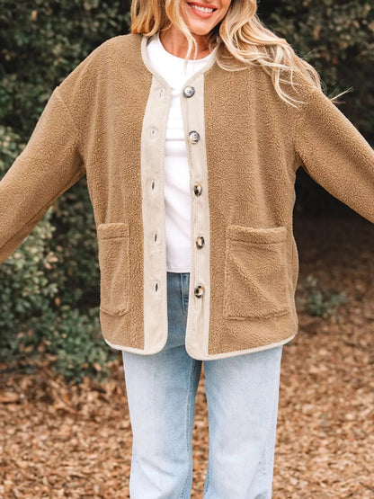 Image of Monica | Women's Button-Front Sherpa Jacket