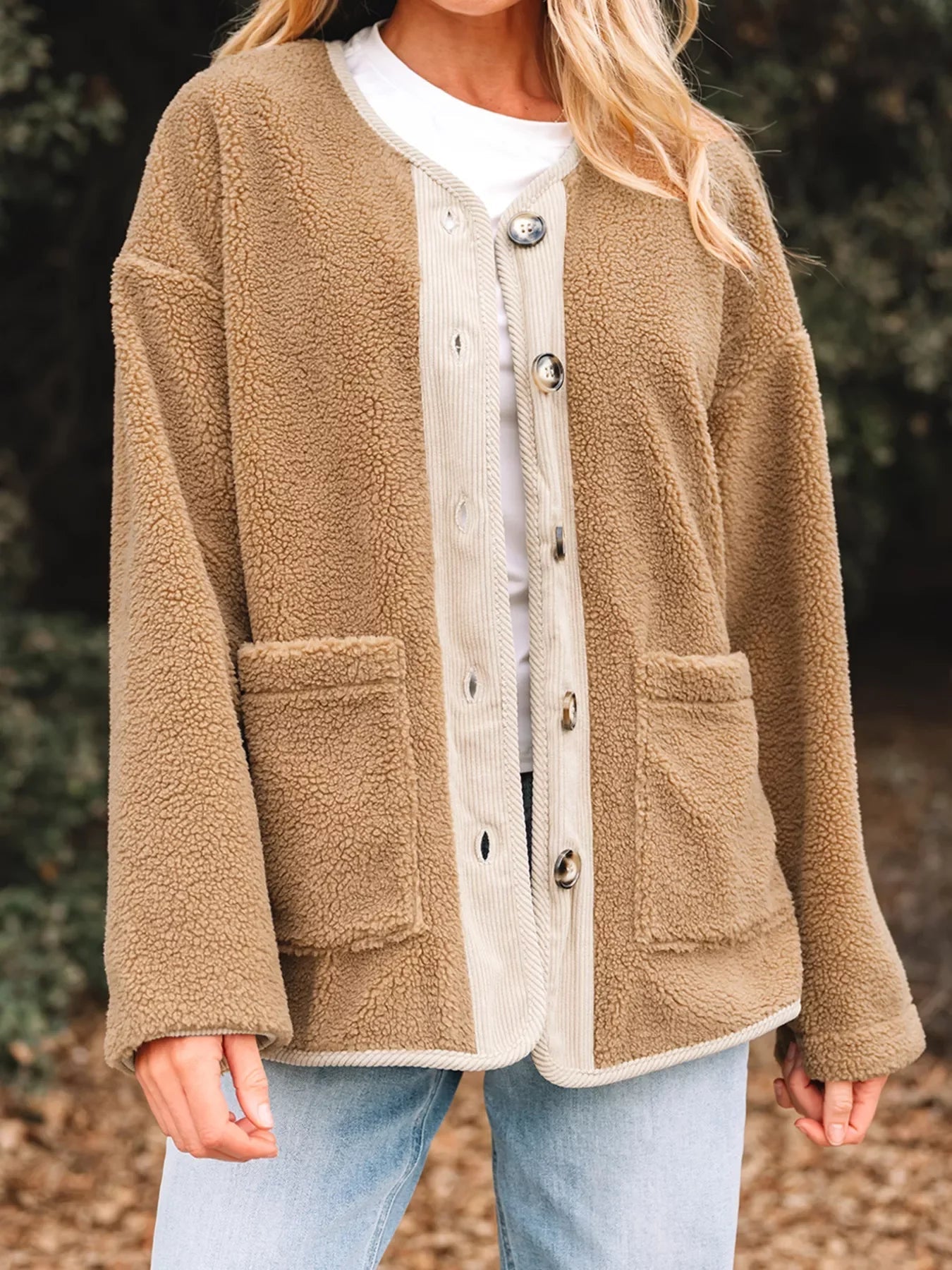 Image of Monica | Women's Button-Front Sherpa Jacket