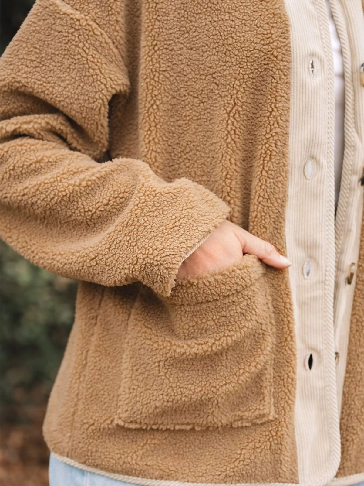 Image of Monica | Women's Button-Front Sherpa Jacket