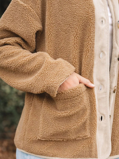 Image of Monica | Women's Button-Front Sherpa Jacket