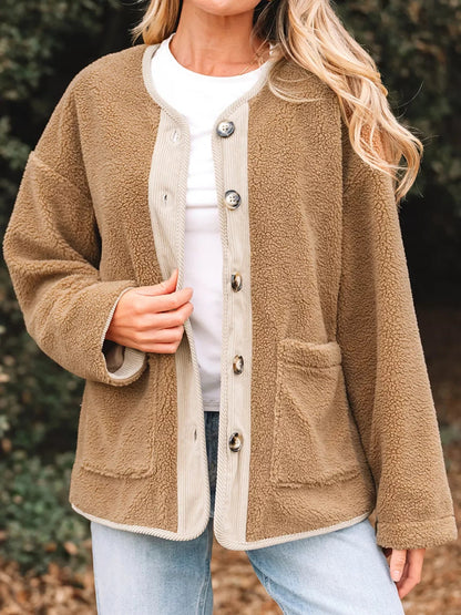 Women's Sherpa Jacket Button Front - VibreMode