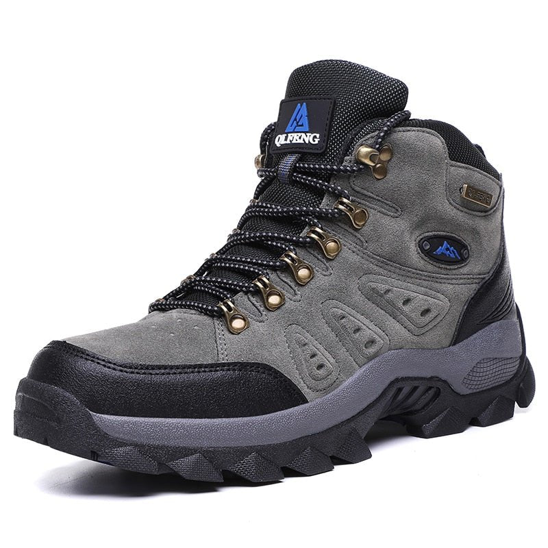 Rugged Outdoor Men's Hiking Boots - Grey - VibreMode