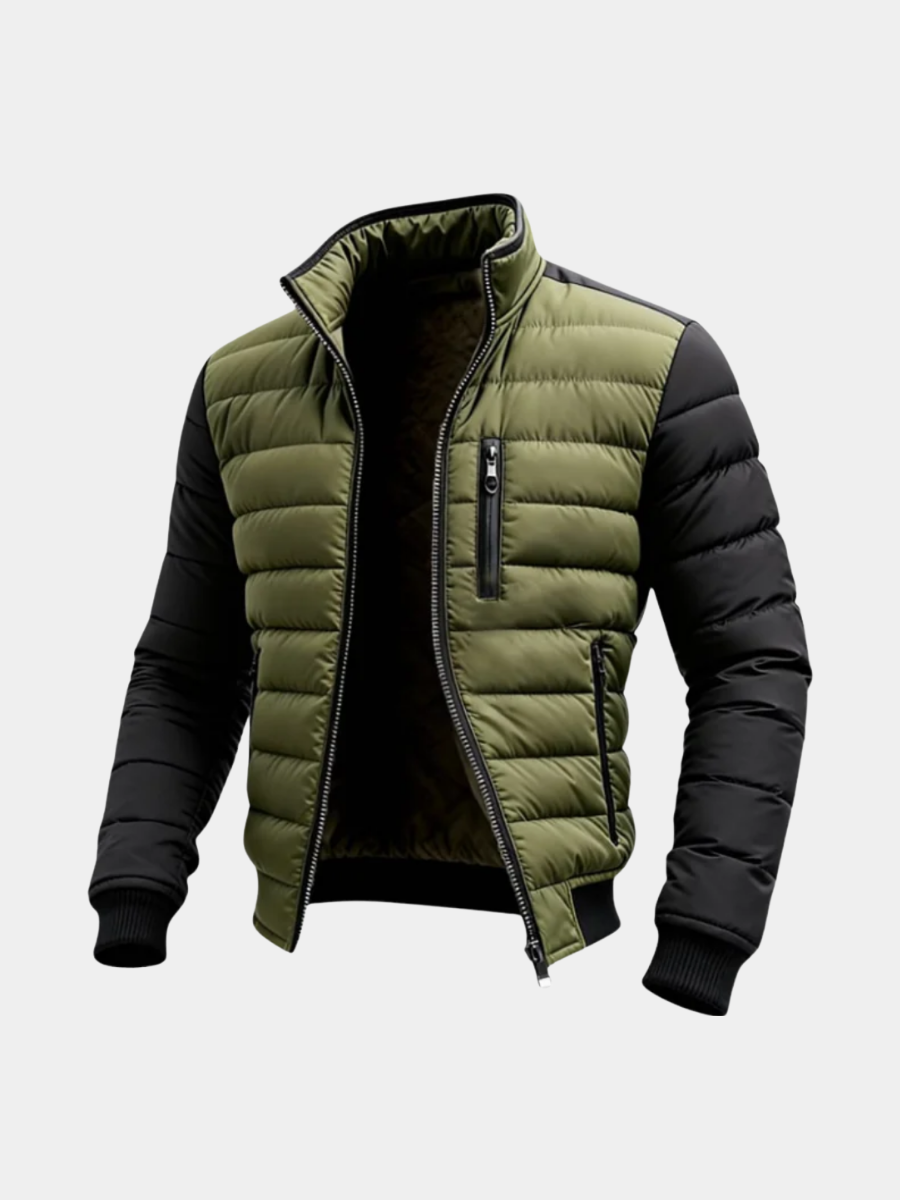 Men's Color Block Puffer Jacket - VibreMode