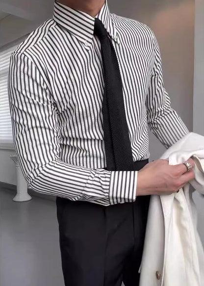 Image of Morris | Men's Long Sleeve Striped Button-Up Shirt