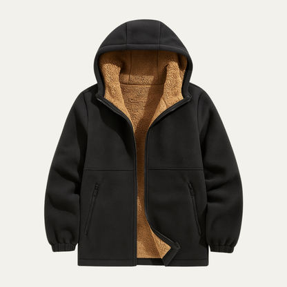 Moscova Men's Sherpa Hoodie Thick Warm Zip Up - VibreMode
