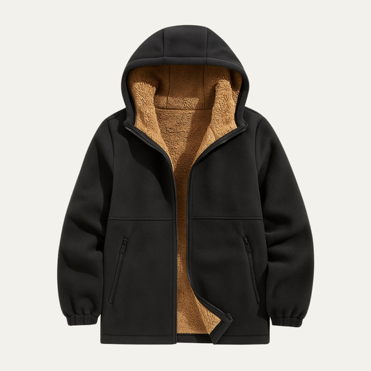 Moscova Men's Sherpa Hoodie Thick Warm Zip Up - VibreMode
