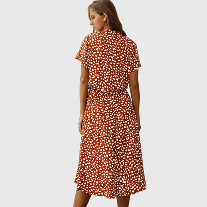 Colorful Front Button Midi Dress