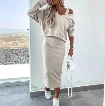 Green Hoodie and Dress Outfit