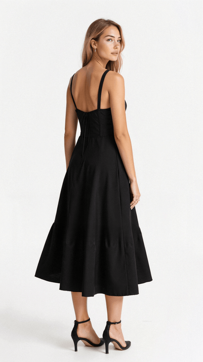 Chic Ladies Fit and Flare Midi Dress