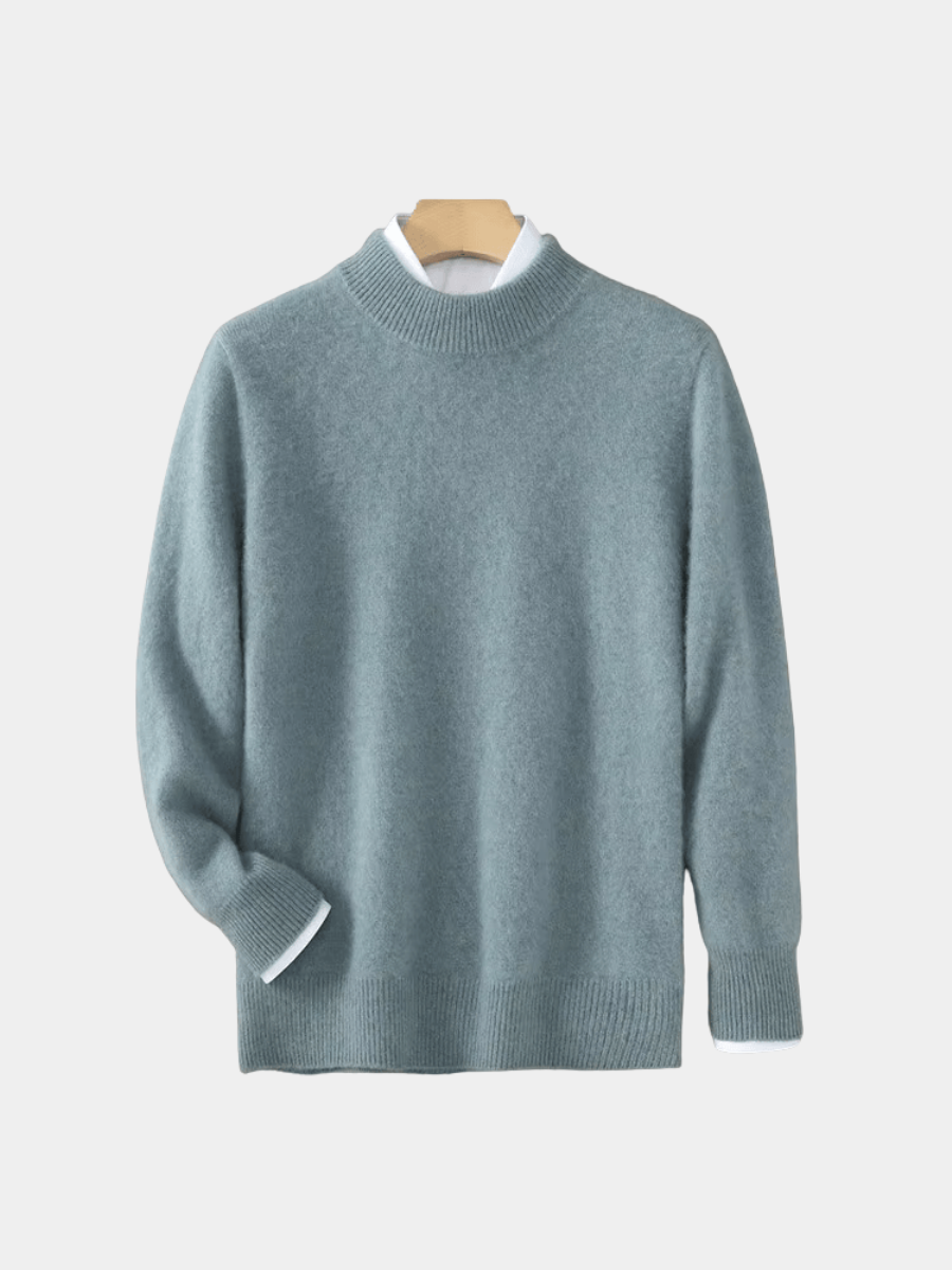Men's Ribbed Knit Sweater Mock Neck - VibreMode